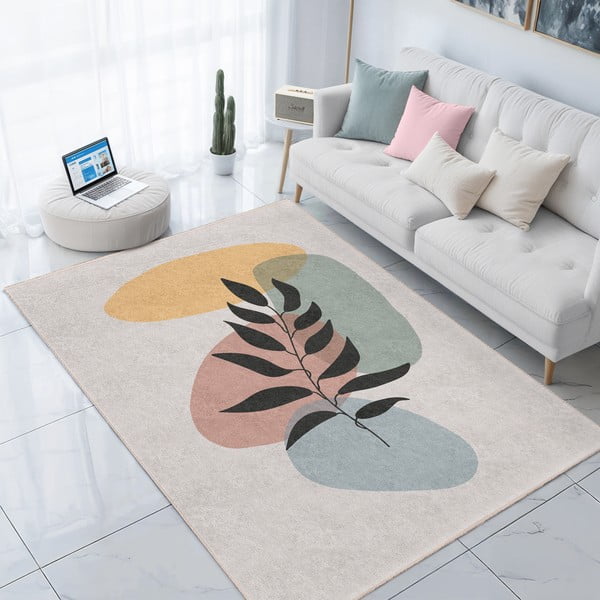 Krémszínű mosható szőnyeg 120x180 cm Illustrated Autumn – Mila Home-image-3