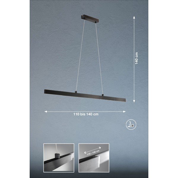 Fekete LED dimmelhető függőlámpa Orell – Fischer & Honsel-image-3
