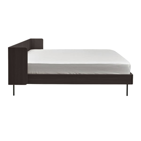 Fekete franciaágy tölgyfa dekorral 180x200 cm Wrap – Bonami Selection-image-2