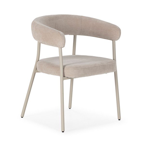 Bézs kárpitozott karfás étkezőfotel szett 2 db-os Yuri – MOME