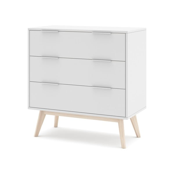 Fehér alacsony komód 80x83 cm Campus – Marckeric-image-3