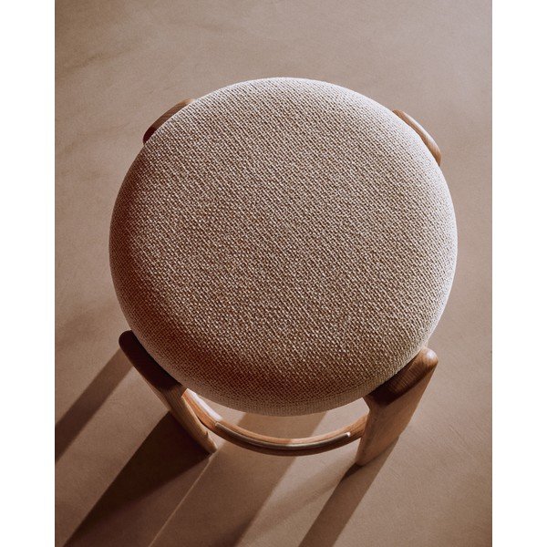 Bézs-világos natúr színű kőrisfa bárszék (ülésmagasság 75 cm) Granite – Kave Home-image-3