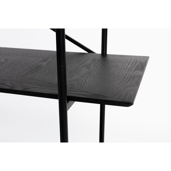 Fekete fém polcos állvány 120x180x40 cm Marcio – White Label-image-4