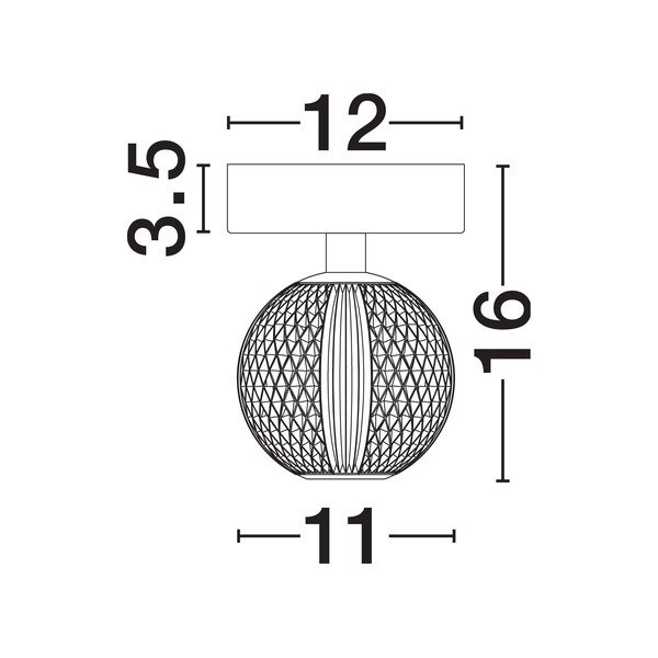 Aranyszínű alumínium LED mennyezeti lámpa akrilüveg búrával Brillante – Nova Luce-image-4