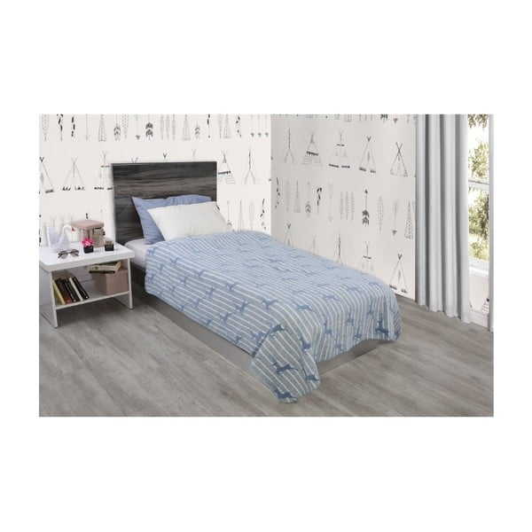 Mavi egyszemélyes pamut ágytakaró, 200 x 150 cm - Dinarsu