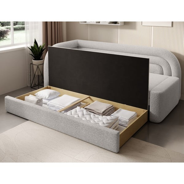 Krémszínű buklé kinyitható-tárolóhelyes kanapé bal oldali 223 cm Fabillo – ELTAP-image-4