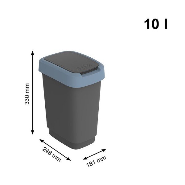 Szemetes újrahasznosított műanyagból 10 l Twist - Rotho-image-3