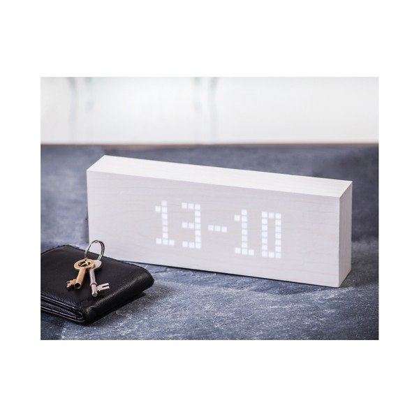 Message Click Clock fehér ébresztőóra fehér LED kijelzővel - Gingko-image-4