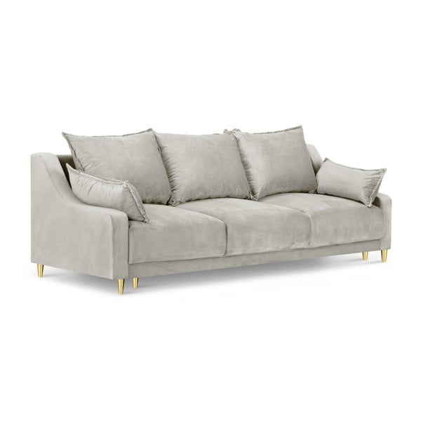 Pansy bézs kinyitható kanapé tárolóhellyel, 215 cm - Mazzini Sofas