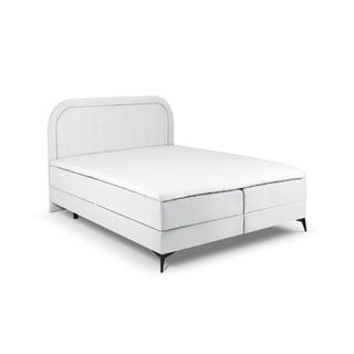 Világosszürke boxspring ágy tárolóhellyel 160x200 cm Eclipse – Cosmopolitan Design