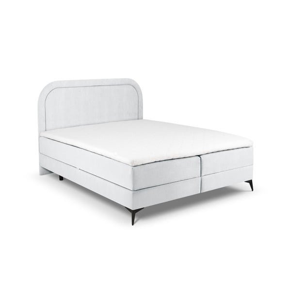 Világosszürke boxspring ágy tárolóhellyel 160x200 cm Eclipse – Cosmopolitan Design
