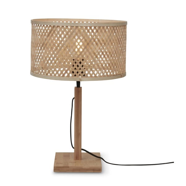 Natúr színű asztali lámpa bambusz búrával (magasság 38 cm) Java – Good&Mojo