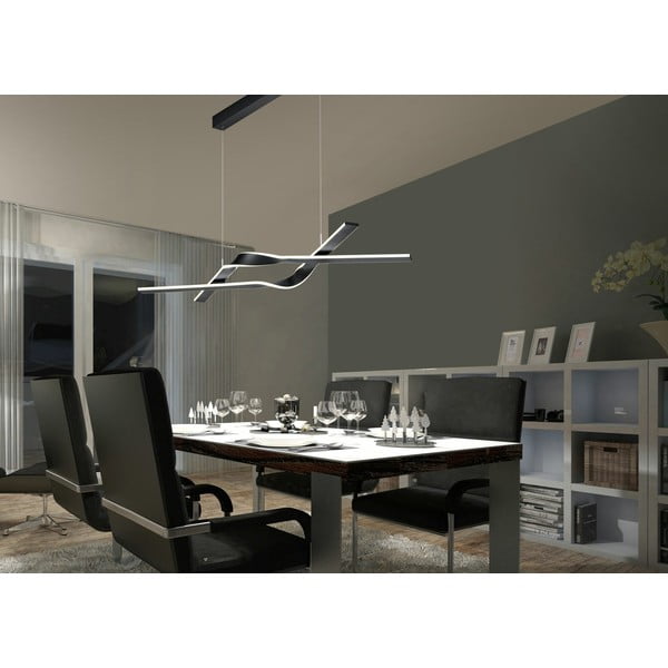 Fekete LED függőlámpa fém búrával Cicenza – CINQUE-image-1