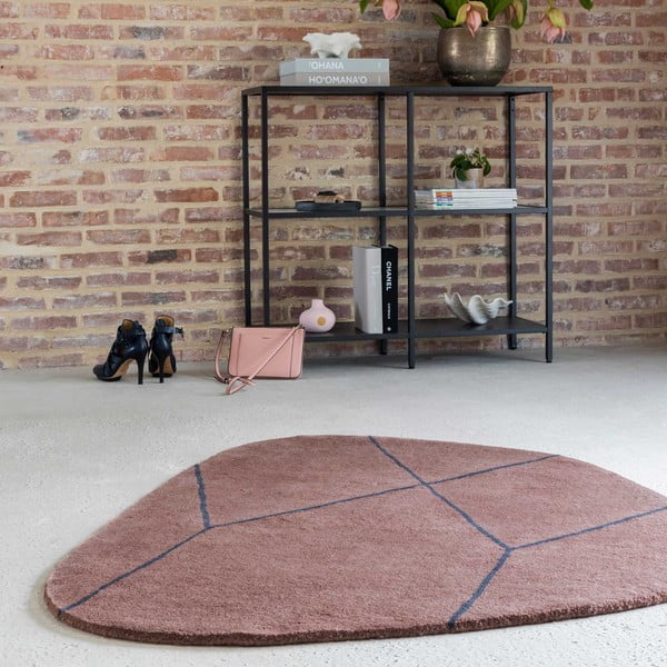 Rózsaszín gyapjú szőnyeg 120x154 cm Shape – Mette Ditmer Denmark-image-1