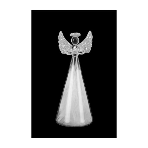 Angyal tollakkal formájú karácsonyi üvegdísz, magassága 14,5 cm - Ego Dekor