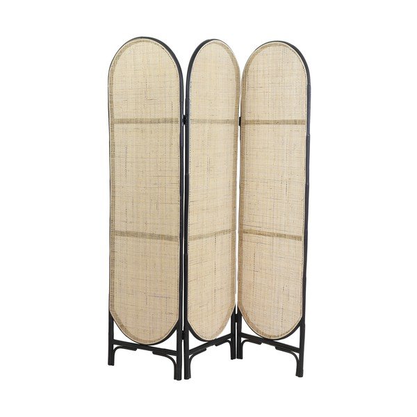Fekete rattan paraván Herwin - Light & Living-image-2