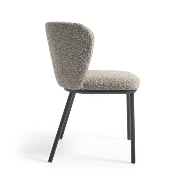 Világosszürke kárpitozott étkezőfotel Ciselia – Kave Home-image-4