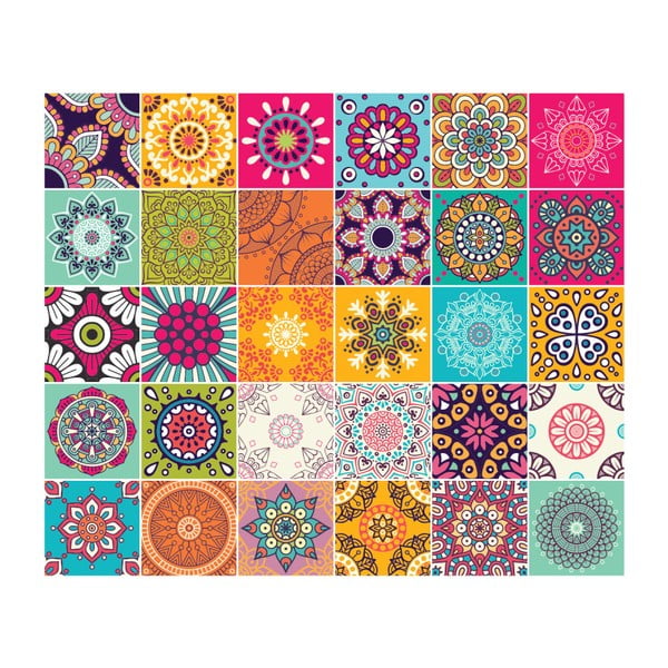 Wall Stickers Tiles Azulejos Mariska 30 db-os falmatrica szett, 15 x 15 cm - Ambiance-image-2