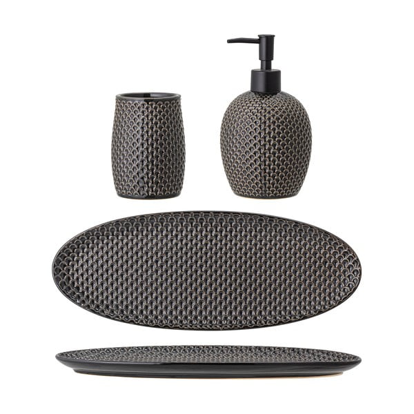 Szürke agyagkerámia fürdőszobai kiegészítő szett Hrin – Bloomingville-image-4