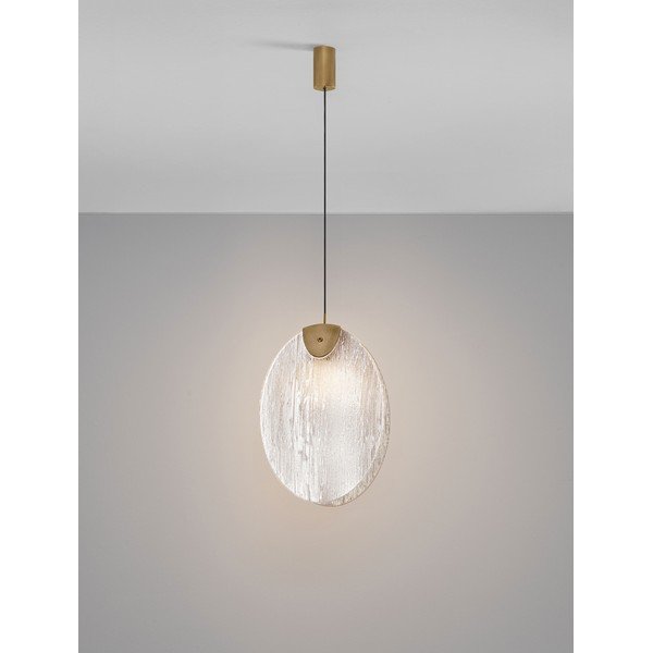 Sárgaréz színű acél LED függőlámpa üveg búrával Shelina – Nova Luce-image-3