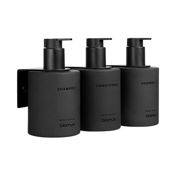 Fekete fali üveg szappanadagoló készlet 3 db-os 350 ml Kirei – Blomus