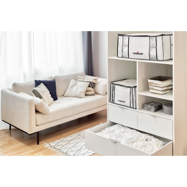Vákuumos-megerősített textil ruhatároló doboz 65x45x27 cm Life – Compactor-image-3