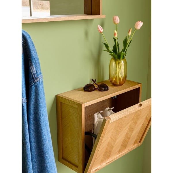 Herringbone tölgyfa fali cipősszekrény - Hübsch-image-3