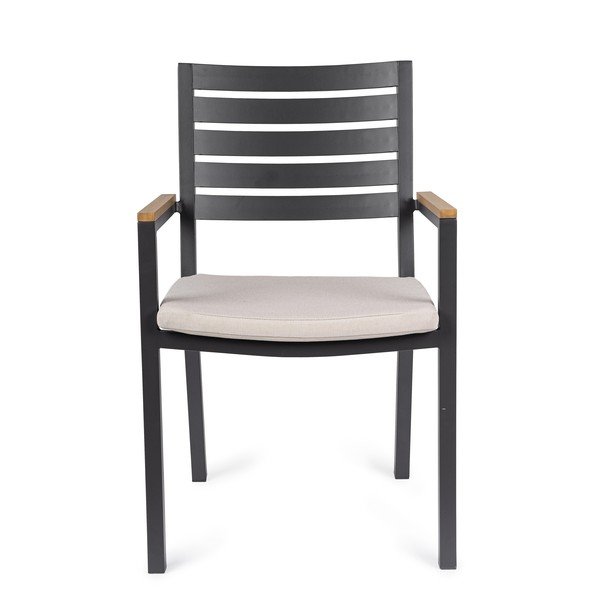 Antracitszürke fém kerti szék Henna – Bizzotto-image-2