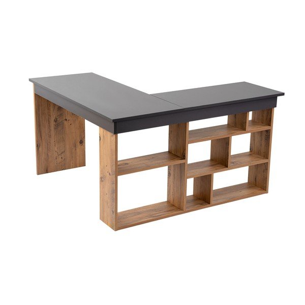 Íróasztal borovi fenyő dekorral 120x130 cm Vesper – Kalune Design