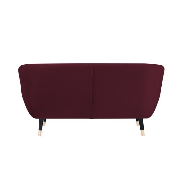 Amelie borvörös kanapé fekete lábakkal, 158 cm - Mazzini Sofas-image-4