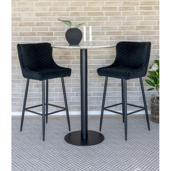 Kerek bárasztal márvány dekoros asztallappal ø 70 cm Bolzano – House Nordic-image-1