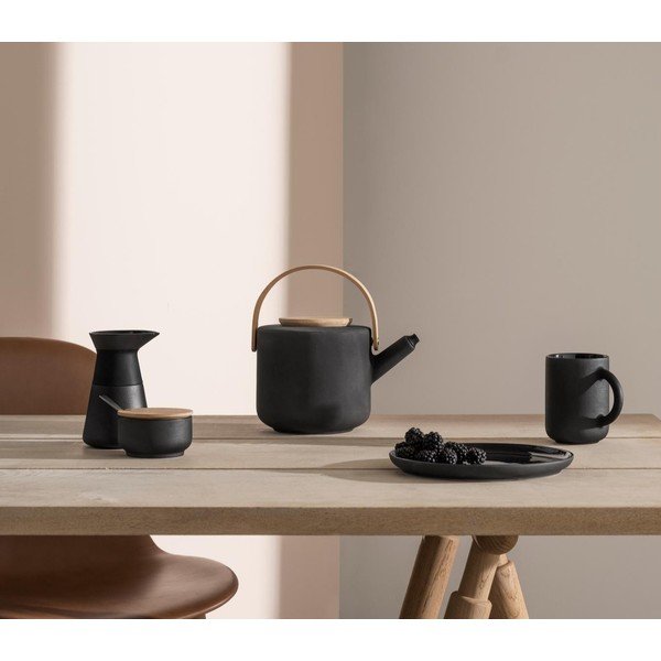 Fekete kőedény tejkiöntő 400 ml Theo – Stelton-image-1