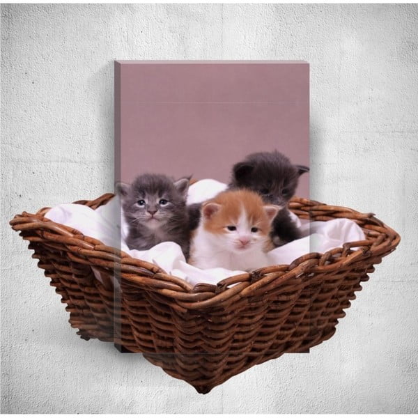 Kittens 3D fali kép, 40 x 60 cm - Mosticx