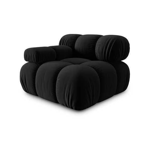 Fekete bársony kanapé modul (bal oldali) Bellis – Micadoni Home-image-3