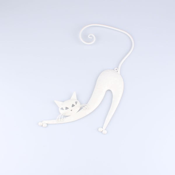 Cat fehér fém fali dekoráció - Dakls