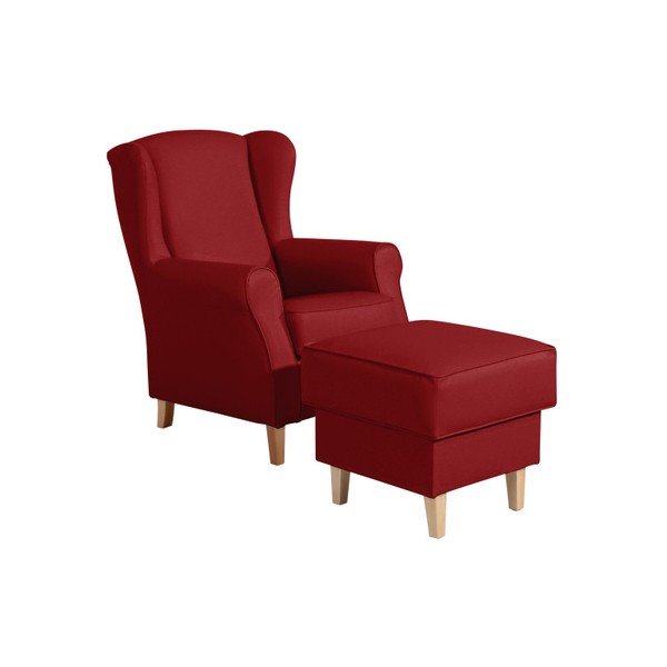 Lorris Leather Chili piros műbőr zsámoly - Max Winzer-image-1