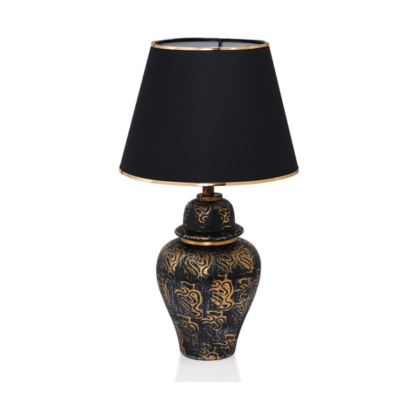 Fekete asztali lámpa textil búrával (magasság 54 cm) Derin – Opviq lights-image-2