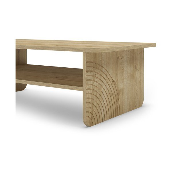 Natúr színű dohányzóasztal tölgyfa dekoros asztallappal 60x110 cm Daira – Marckeric-image-4