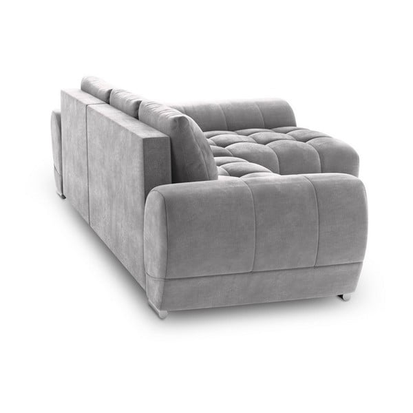 Nuage világosszürke kinyitható sarokkanapé bársony kárpittal, jobb oldali - Windsor & Co Sofas-image-2