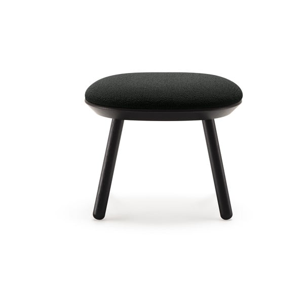 Naïve fekete lábtartó gyapjú kárpitozással - EMKO-image-2