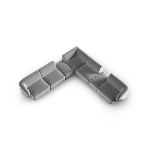 Szürke bársony sarokkanapé Paolo – Milo Casa-image-1