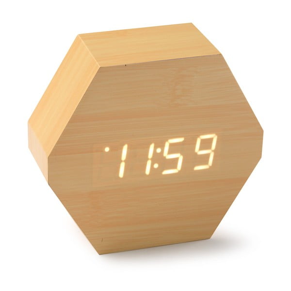 Table Clock LED asztali óra, bambuszból - Versa