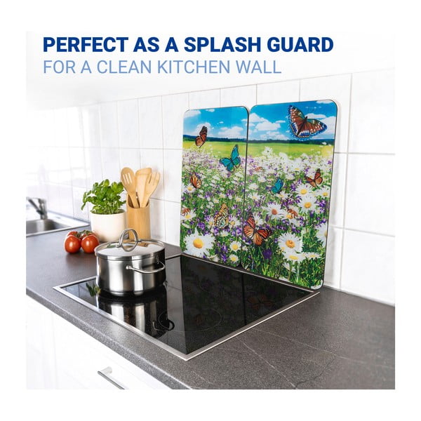 Edzett üveg tűzhely fedőlap szett 2 db-os 52x30 cm Summer Meadow – Maximex-image-3