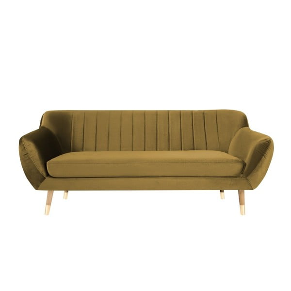 Benito aranyszínű bársony kanapé, 188 cm - Mazzini Sofas