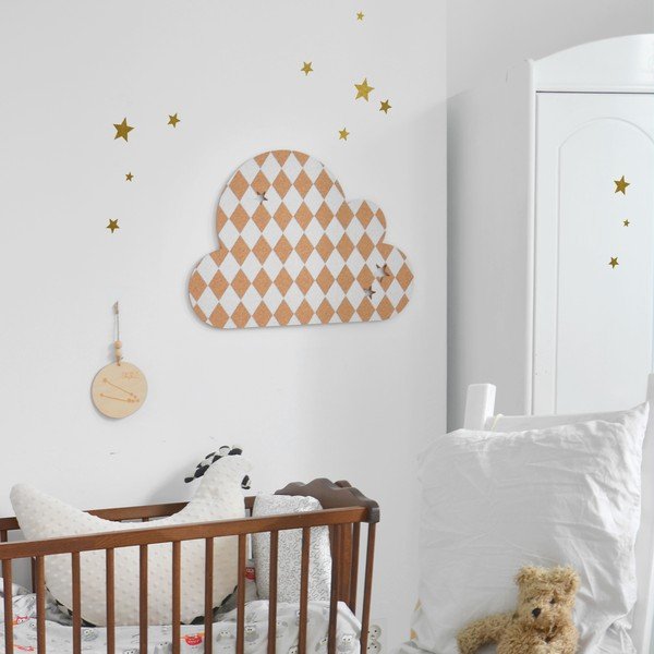 French Cloud White Stars dekorációs üzenőtábla, 57 x 40 cm - Dekornik-image-1