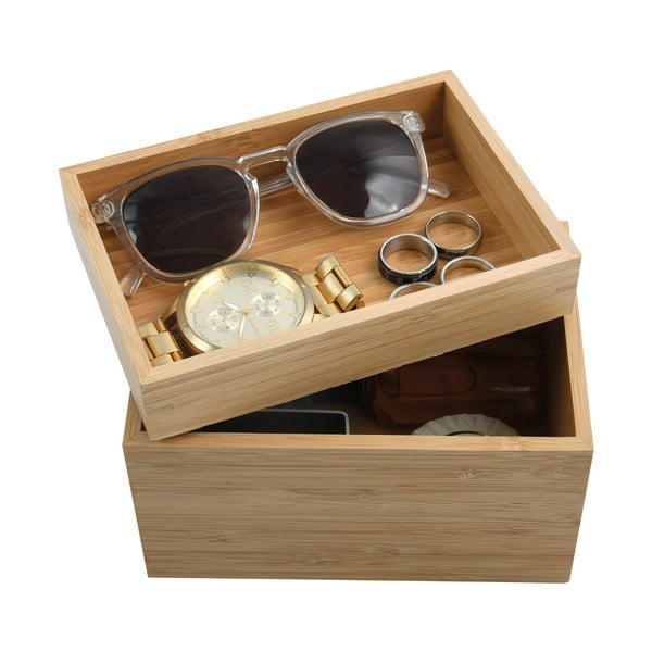 Natúr színű bambusz fürdőszobai rendszerező kozmetikumokhoz Isalys – MSV-image-4