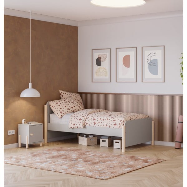 Krémszínű borovi fenyő gyerek éjjeliszekrény Enola – Marckeric-image-1