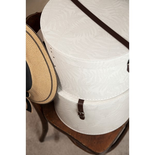 Krémszínű fedeles karton tárolódoboz szett 2 db-os ø 37,5x25,5 cm Rut Paper Laminate – Bigso-image-3