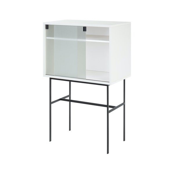 Szürkésbézs tálalószekrény tolóajtóval 70x109x40 cm Lekko – noo.ma