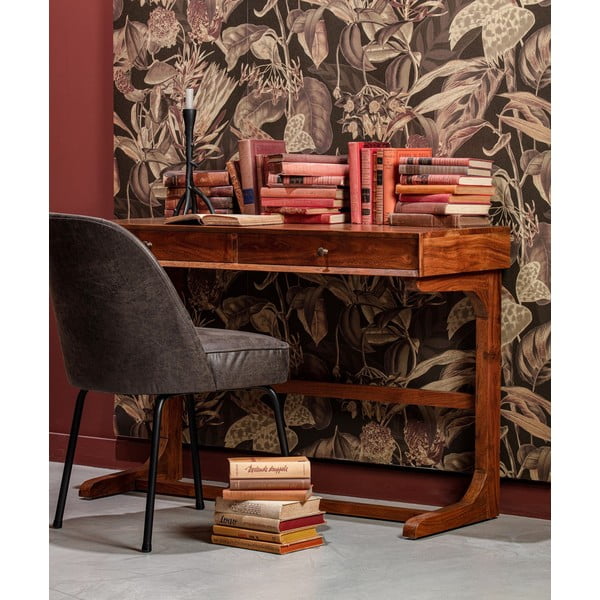 Fekete bőr étkezőszék szett 2 db-os Vogue – WOOOD-image-1